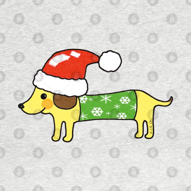 cute Christmas sausage dog by cartoonygifts